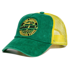 King Kerosin trucker cap "Garage Built", Green & Yellow