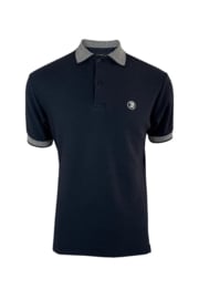 Trojan "Basket Weave Polo With Jacquard Collar And Cuffs", navy