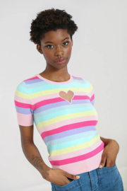 Hell Bunny "Love Heart Top  Multi Colour"