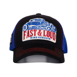 King Kerosin trucker cap "Fast & Loud", black&blue