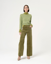 Surkana "Corduroy broek met wijde pijpen", groen