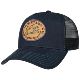 Stetson "Trucker Cap Vintage Brushed Twill". navy/ gun metal