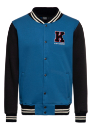 KIng Kerosin College Sweat Jacket, Smoke Blue
