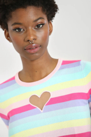 Hell Bunny "Love Heart Top  Multi Colour"