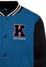 KIng Kerosin College Sweat Jacket, Smoke Blue