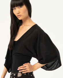 Surkana "V-neck Jumper, kimono sleeve" zwart