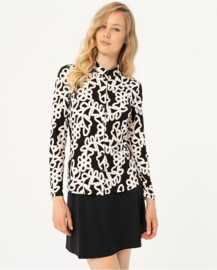 Surkana  blouse met lange mouwen en print, zwart