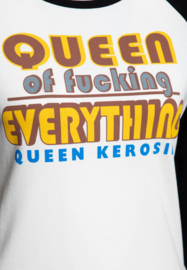 Queen Kerosin raglan shirt "Queen of Everything", White&Black