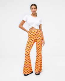 Surkana Lange oranje flared broek