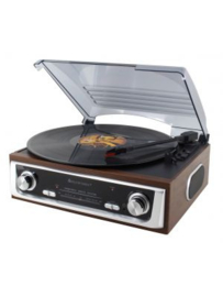 Soundmaster PL196H platenspeler met FM radio, houtlook