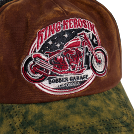 King Kerosin trucker cap "Bobber Garage", Brown & Green