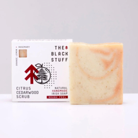 The Black Stuff soapbar "Citrus Cedarwood Scrub", Citrus, cederhout en pepermunt