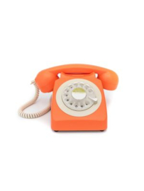GPO telefoon retro jaren ‘70, draaischijf, oranje