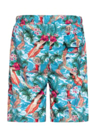 King kerosing zwembroek "Tropical Hawaian", blue