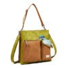 Hi-Di-Hi hand/ schoudertas "Kingshopper", green/ cognac