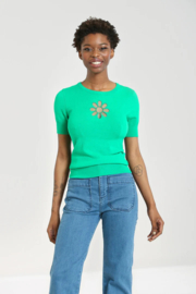 Hell Bunny "Love Heart Top", green