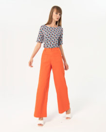 Surkana "Wide trousers with patch pocket" oranje
