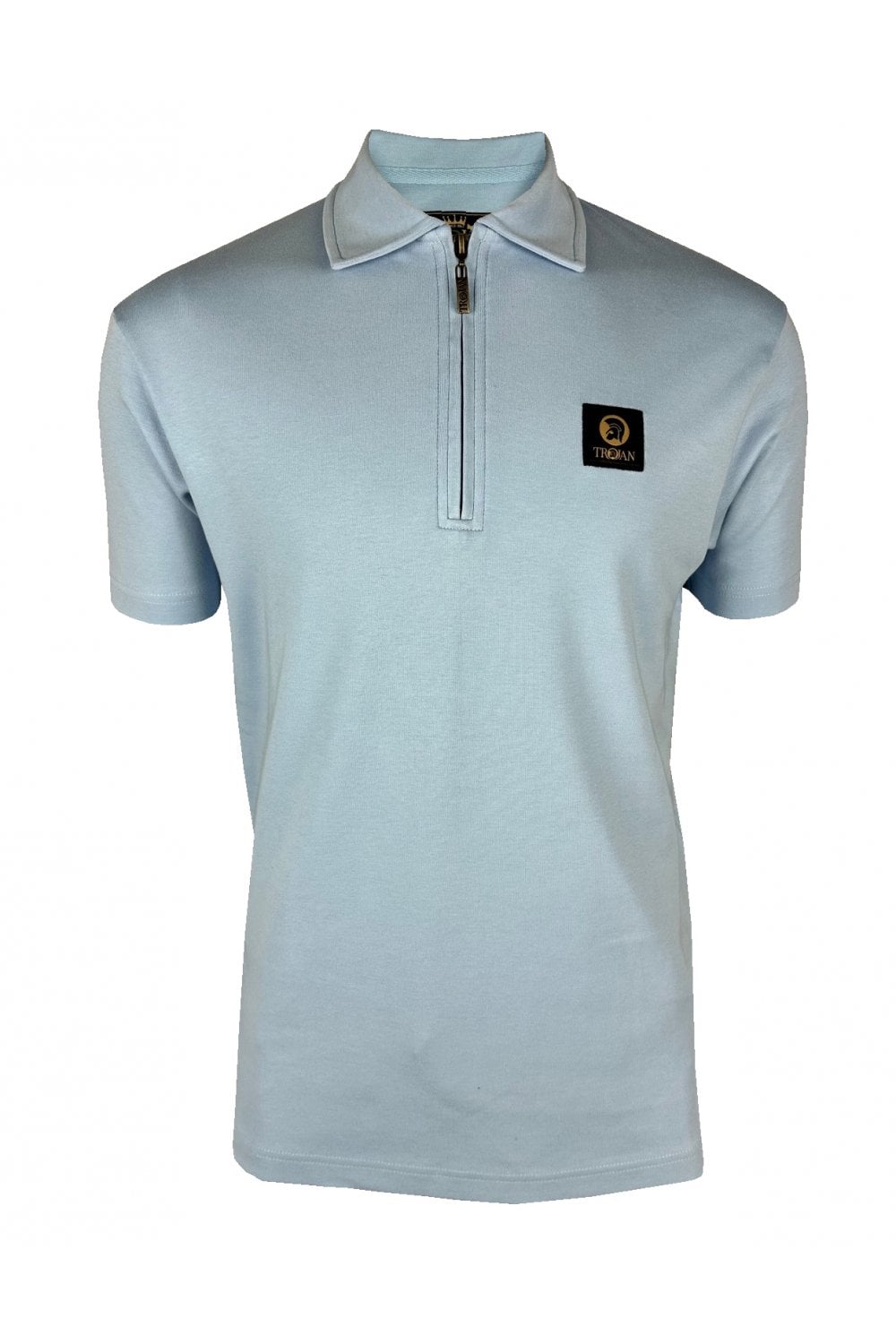 Trojan "Plain Badge Zip Polo", powder