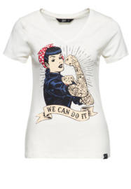 Queen Kerosin T-shirt "We can do it", offwhite