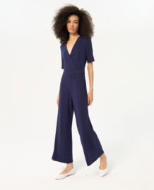 Surkana "Crossover Neckline Jumpsuit", navy blue