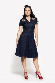 Queen Kerosin "Damen Swing Dress", dark blue