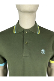 Trojan "Contrast Rib Pique Polo", army