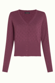 King Louie Cardi V Heart Ajour - maroon red