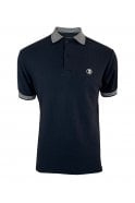Trojan "Basket Weave Polo With Jacquard Collar And Cuffs", navy