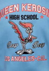 Queen Kerosin College Sweat Jacket "Q High School", sky blue