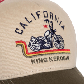 King Kerosin trucker cap "Ride Free Live Free", Off White & Green