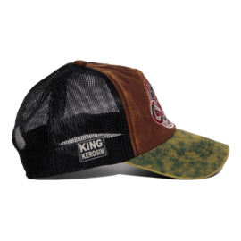 King Kerosin trucker cap "Bobber Garage", Brown & Green