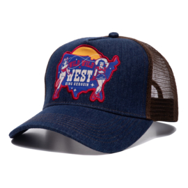 King Kerosin pet "West America", Denim & Brown Copper