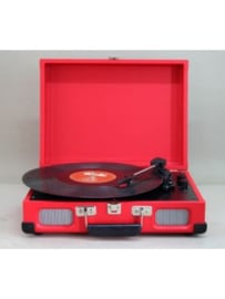 Soundmaster koffermodel platenspeler, rood