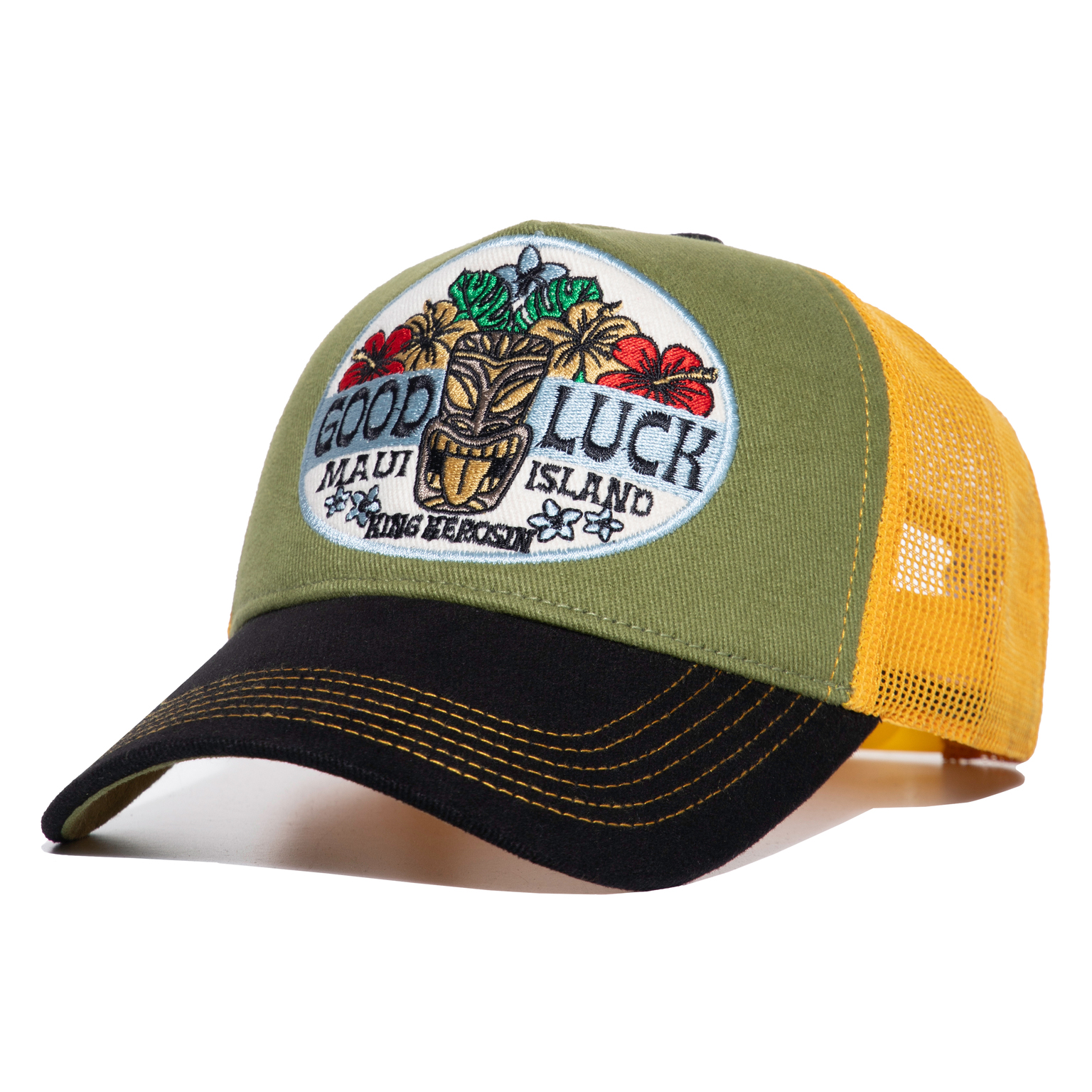 King Kerosin Trucker cap "Good Luck", black/green/lemon