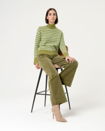 Surkana "Corduroy broek met wijde pijpen", groen