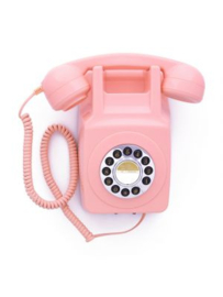 GPO muurtelefoon retro jaren ‘70, druktoetsen, roze