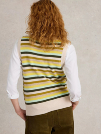 White Stuff "Fairisle Stripe Tank Spencer",  chartreuse multi