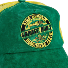 King Kerosin trucker cap "Garage Built", Green & Yellow