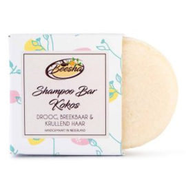 Beesha Shampoo Bar Kokos. Geschikt voor droog, breekbaar en gekruld haar