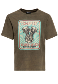 King Kerosin shirt"Chopper", deep green oilwashed