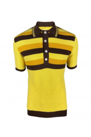 Ska&Soul "Border Stripe Fine Gauge Waffle Polo"