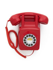 GPO muurtelefoon retro jaren ‘70, druktoetsen, rood