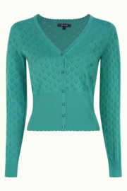 King Louie Cardi V Heart Ajour BCI, Aqua Green