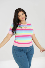 Hell Bunny "Love Heart Top  Multi Colour"