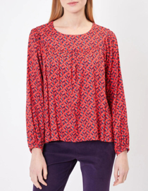 Princesse Nomade "Flowing Blouse Maeva", palmito red