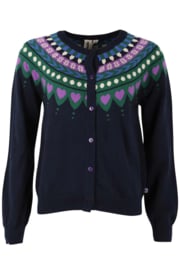 Danefae "Danesweetheart Cotton Knot Cardigan", Dark Navy