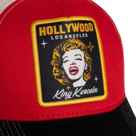 King Kerosin trucker cap "Los Angeles Hollywood", Black & Red