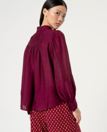 Surkana "Blouse met rucheskraag", bordeaux