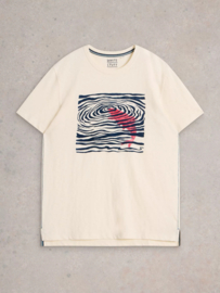 White Stuff "Fish Flock Graphic Tee". White Print