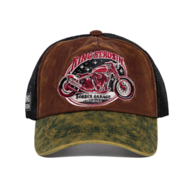 King Kerosin trucker cap "Bobber Garage", Brown & Green